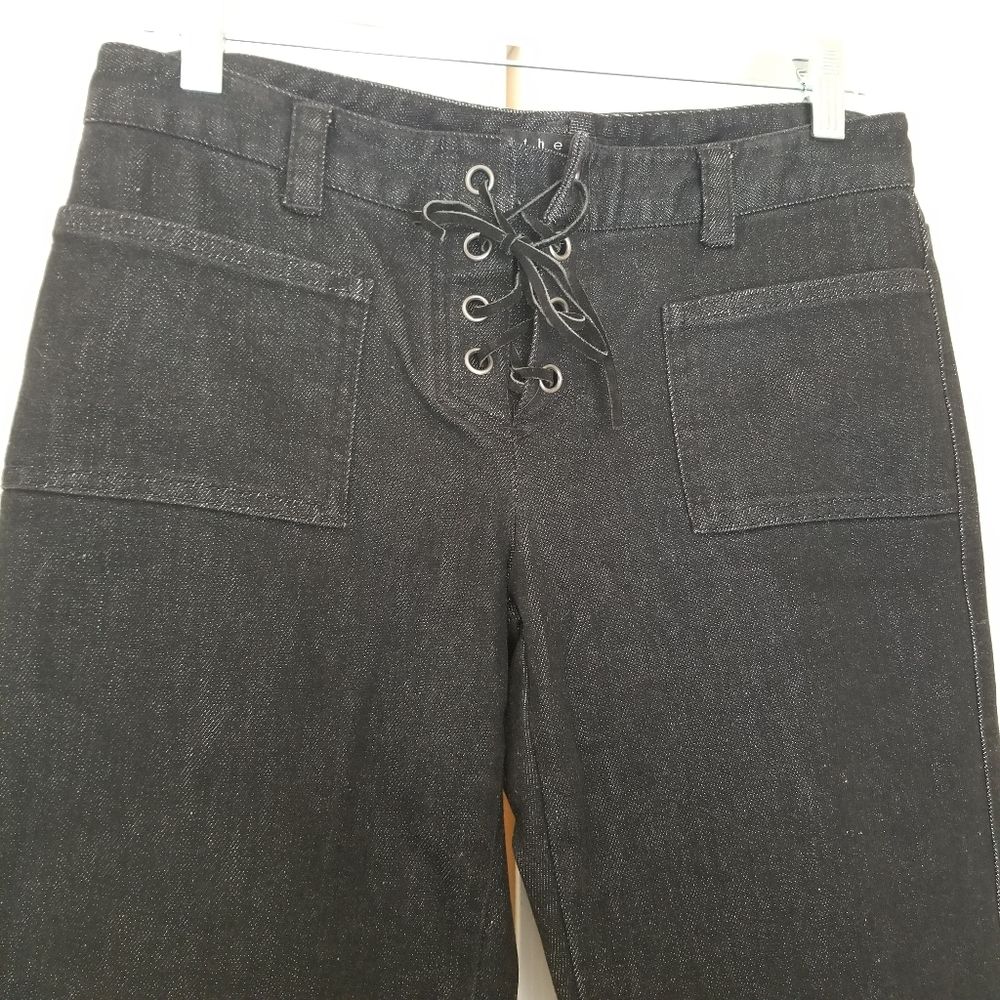 Theory Lace Up Black Jeans Size 8
